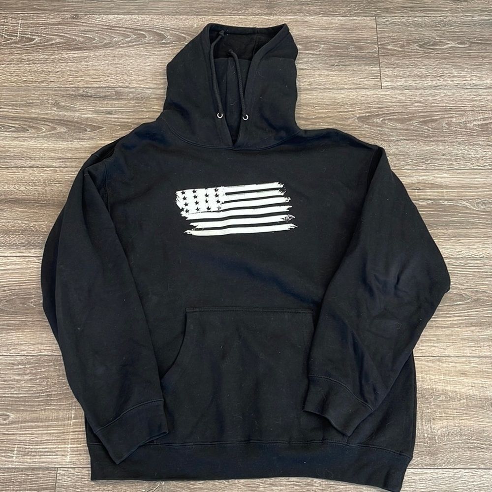 Flag Hooded Sweatshirt By Independent Trading Company